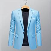 欧美春秋新款 修身 男士 2026 商务休闲正装 西服男式 小西装 外套coat