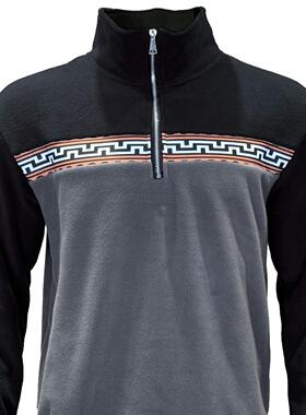 2025欧美新款跨境 休闲男士长袖摇粒绒半拉链卫衣热销日常上衣