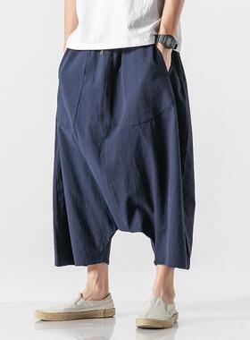 2026夏季新款中国风工装棉麻短裤shorts男日系裤子pants男款阔腿