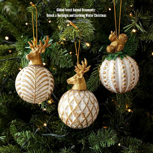 New Squirrel Sticky Pink Pattern Deer Head Christmas Ball