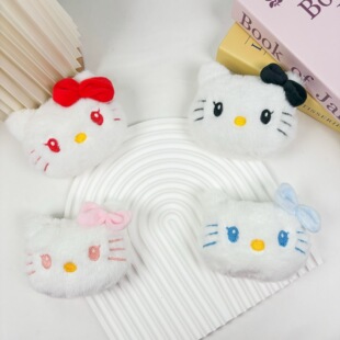 可爱毛绒玩偶kitty猫公仔diy可爱大KT猫胸针拖鞋围巾发饰辅料批发