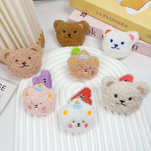 可爱卡通配件毛绒刺绣小熊胸针伴手礼装饰玩偶充棉动物公仔配饰