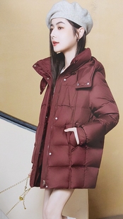 羽绒服女中长款妈妈装2025冬季新款九成品外壳
