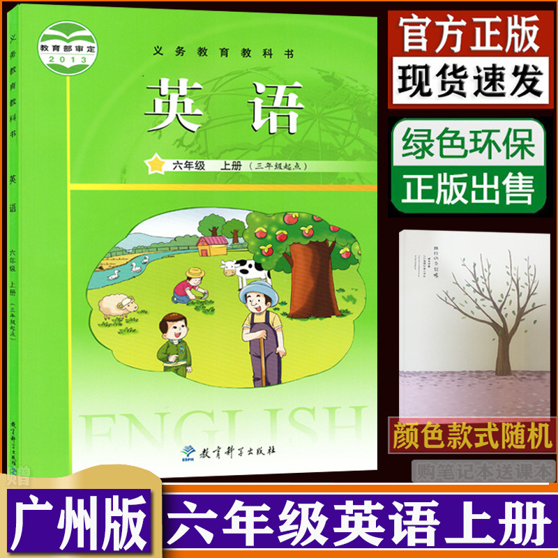 小学六年级英语上册广州版（三年级起点）课本教科版教材教科书 6年级上册英语（购买笔记本送课本）dxxd-封面