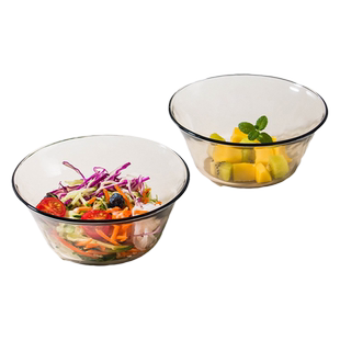 玻璃碗家用面碗专用沙拉碗新款高汤碗个人大碗茶色饭碗微波炉食品