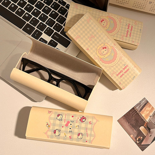 可爱KT猫眼镜盒女抗压防摔收纳盒学生便携太阳墨镜盒近视眼睛盒子