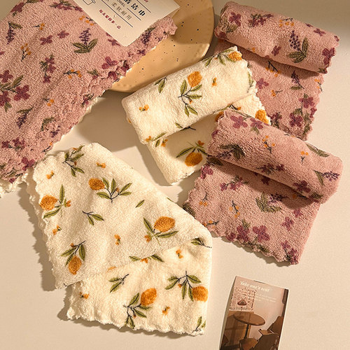 ins风碎花抹布家用卫生间擦手小毛巾吸水柔软方巾厨房清洁洗碗布