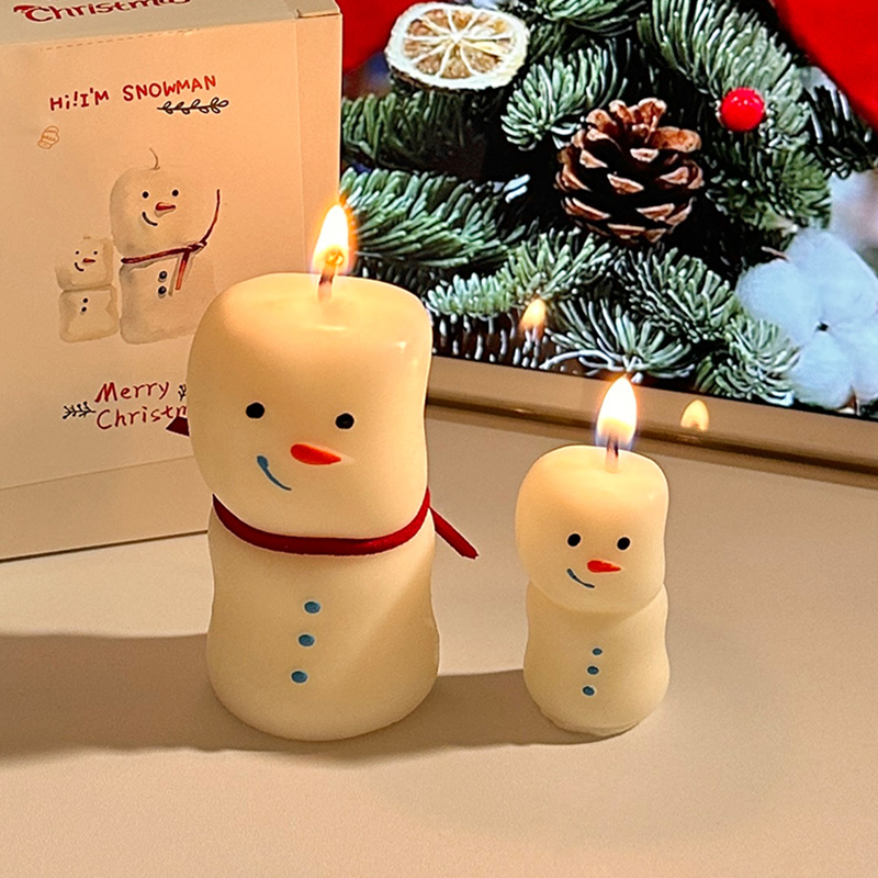 ins棉花糖雪人香薰蜡烛氛围感场景布置装饰品圣诞节礼物伴手礼品