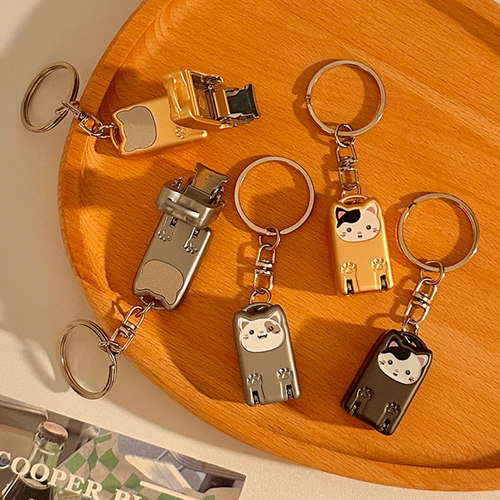 可爱猫咪折叠指甲剪德国便携修甲工具指甲刀迷你翻盖指甲钳钥匙扣