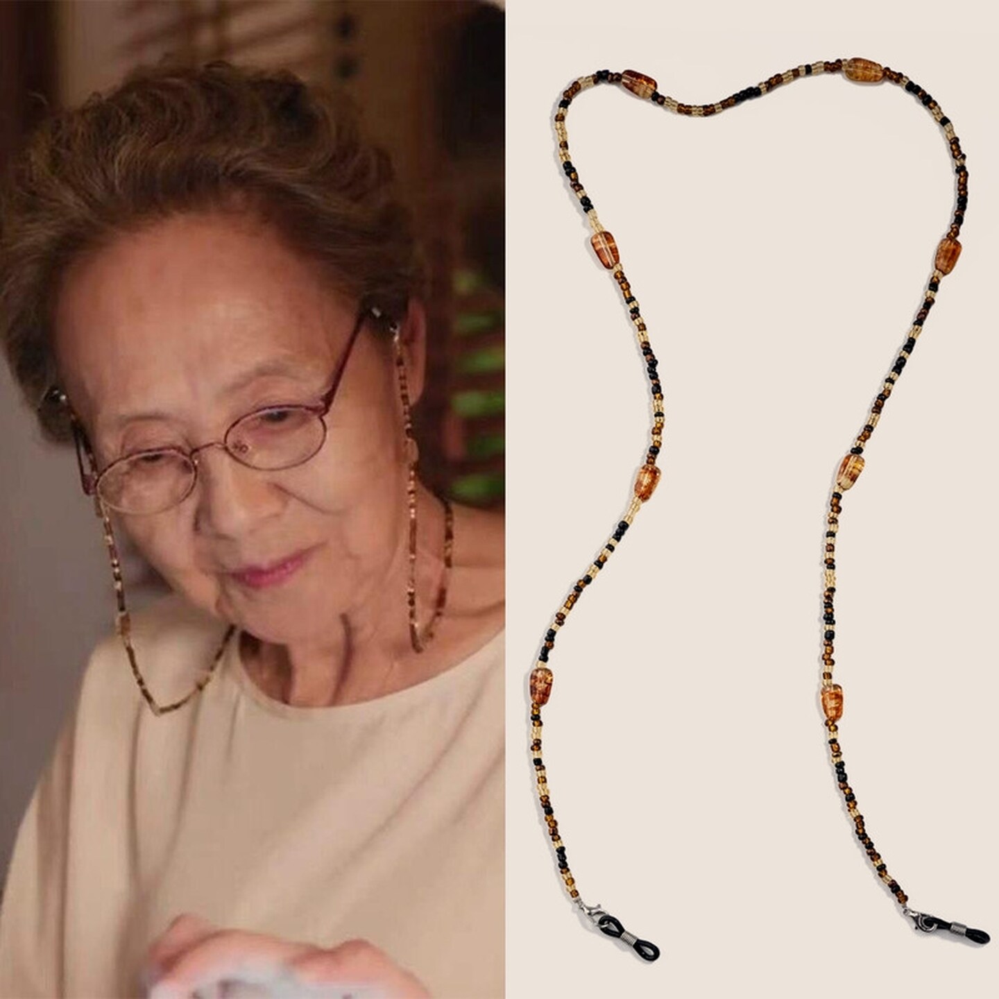 奶奶眼镜链玳瑁太阳镜链女可挂脖口罩绳眼镜挂绳挂链时尚墨镜百搭