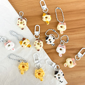 笔袋挂件可爱猫咪甜甜圈钥匙扣趣味卡通食玩包包情侣闺蜜礼物配饰