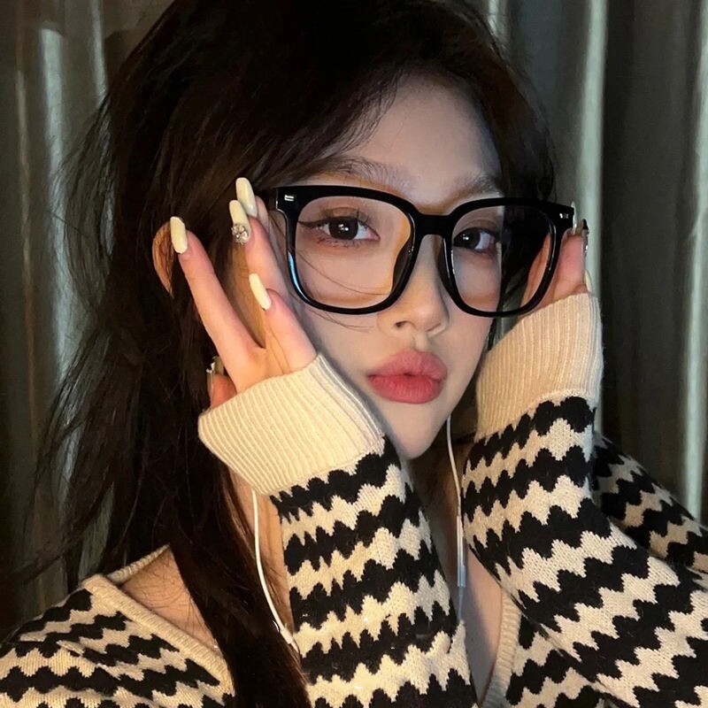 防蓝光眼镜大框素颜黑色女潮显瘦