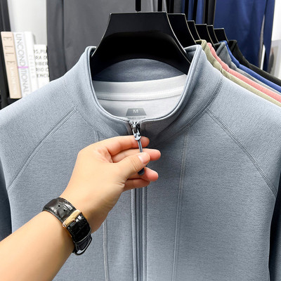 迪桑面料立领抓绒衣男款户外秋冬季运动休闲加绒加厚卫衣外套开衫