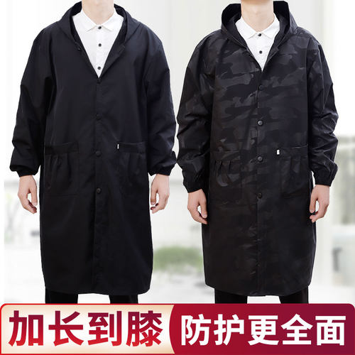 精品罩衣新款加长防水成人男劳保工作服厨房防油污围裙大褂冬厨房