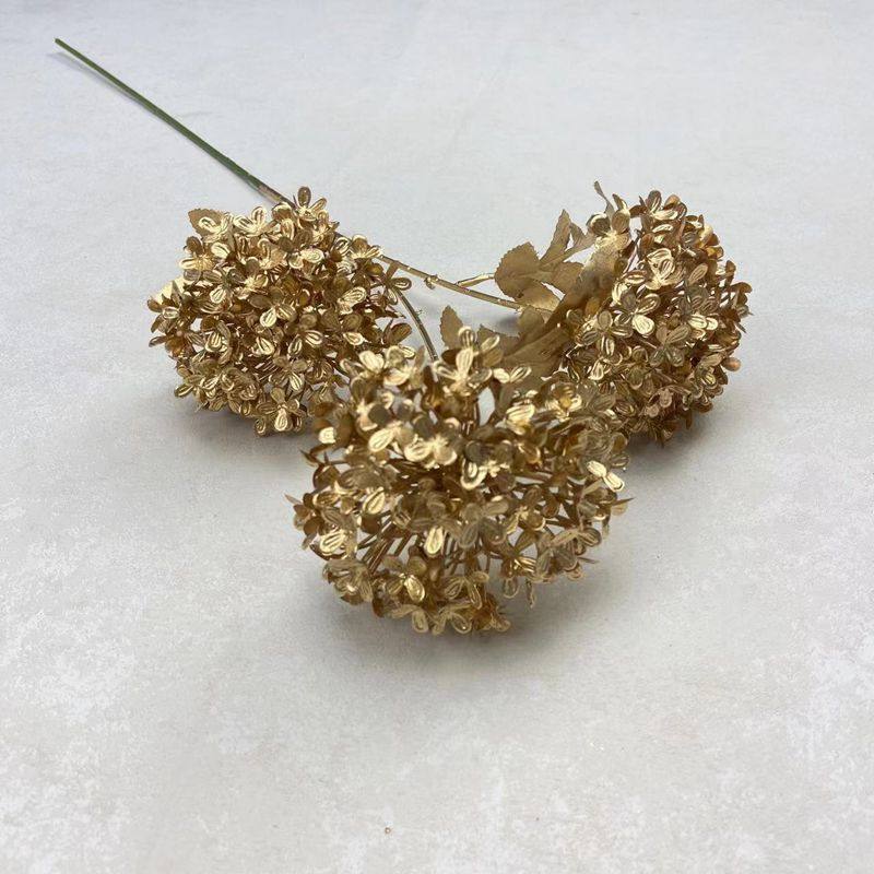 金色仿真花福桶年宵花木绣球发财果新年吉祥扇金叶子家居装饰摆设