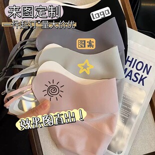 来图定制LOGO印花印图广告宣传3D立体防紫外线护眼角防晒口罩动漫