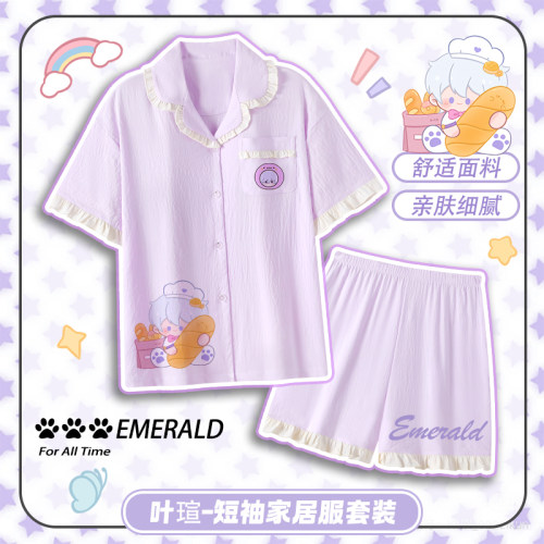 【时空中的绘旅人】同人周边翻领花边甜美两件套睡衣夏季套装卡通