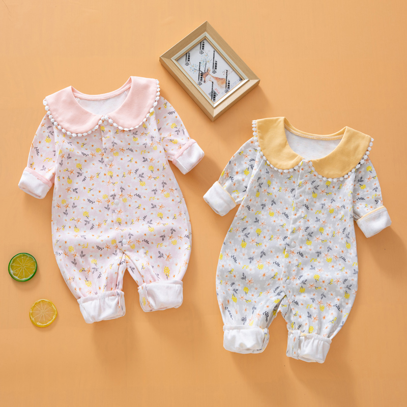 女宝宝无骨连体衣春秋洋气