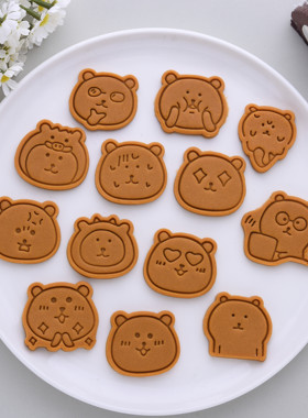 自嘲熊卡通饼干模具chiikawa公仔曲奇翻糖按压式立体家用烘焙工具