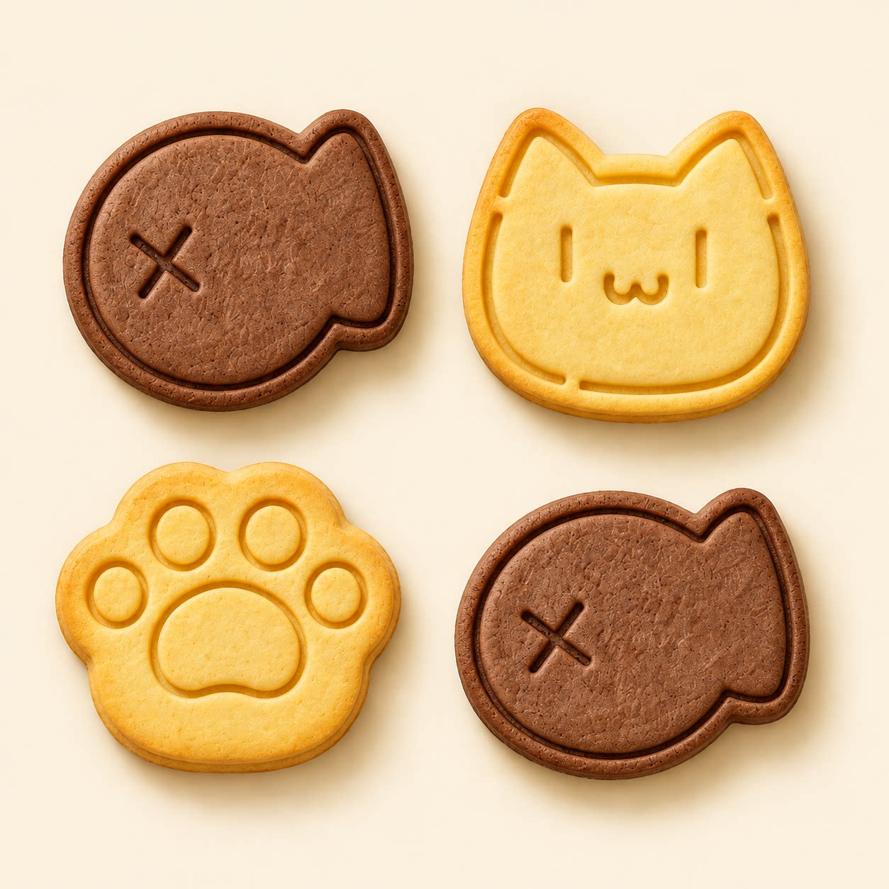 可爱小鱼猫咪猫爪饼干模具图片