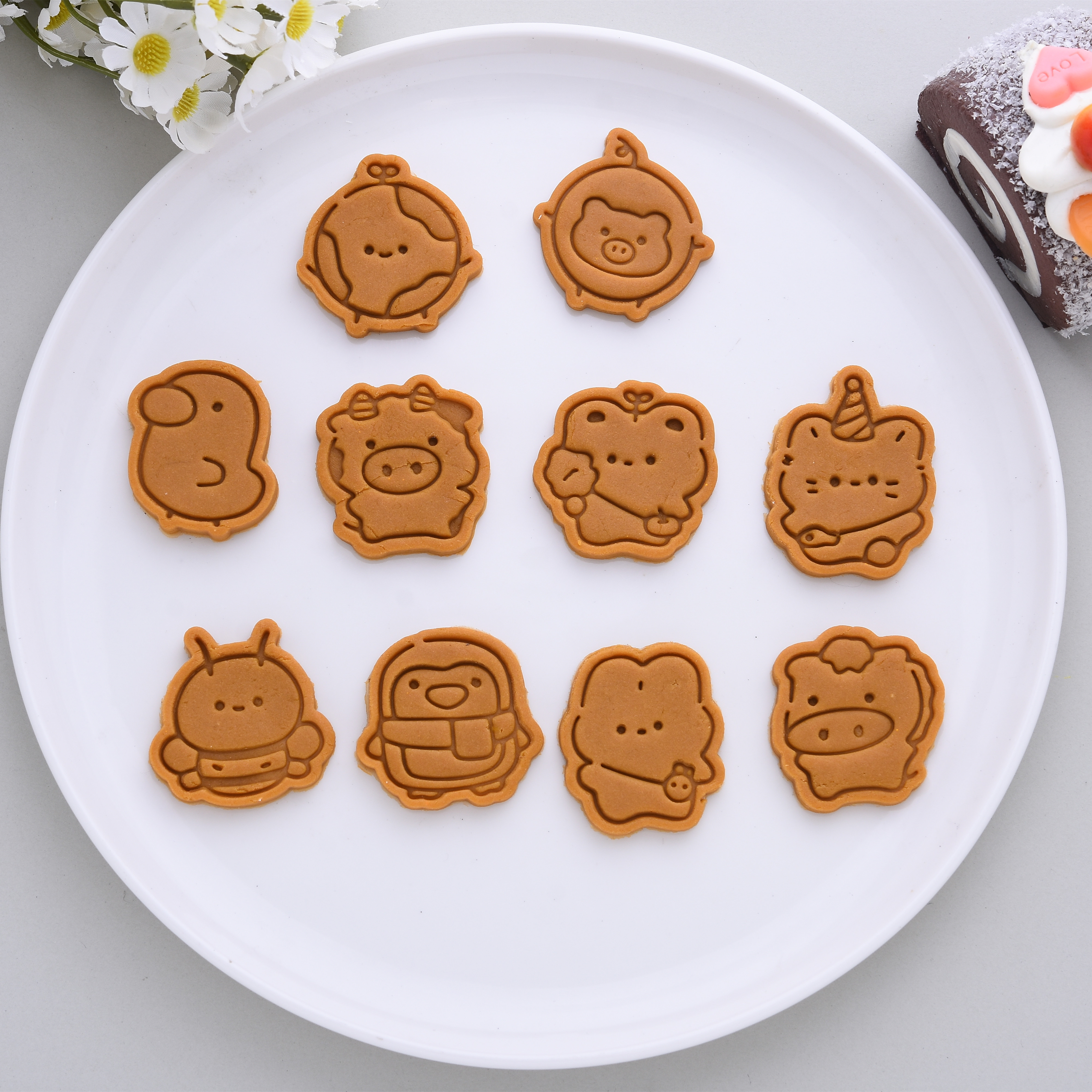 ins创意动物迷你饼干模具黏土可爱卡通兔子蜜蜂牛马糖霜烘焙工具