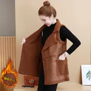 Áo khoác nữ size lớn 2018 mùa đông mới khoe da mỏng một chiếc áo vest cộng với áo nhung ấm áp thời trang nữ - Áo vest