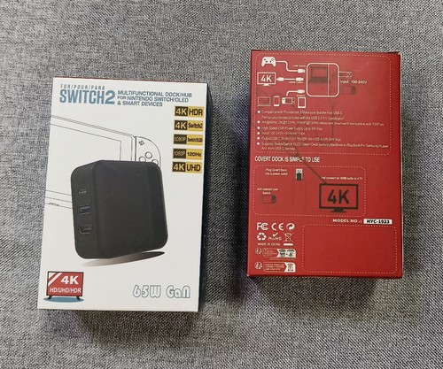 switch2便携式底座拓展坞 NS2电视投屏器 switch2二合一充电底座