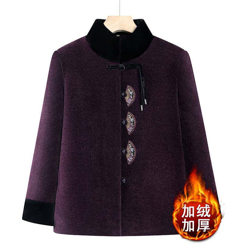 官方正品中老年女装高档复古中国风冬季奶奶装棉服老太太加绒加厚