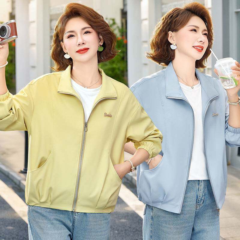 官方正品年轻妈妈春秋韩版气质上衣外套2026新款中老年女装时尚翻