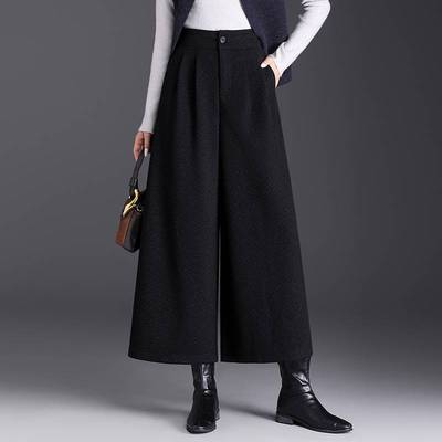 官方正品黑色阔腿裤女妈妈裤子2025年夏季新款宽松休闲直筒裤九分