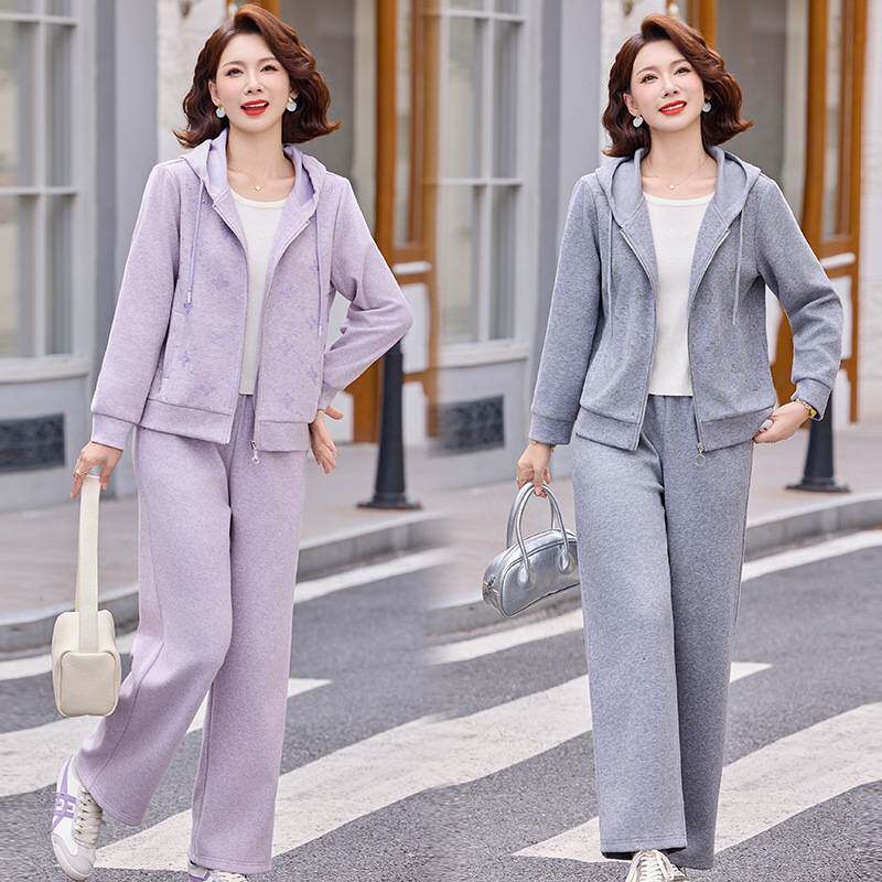 官方正品妈妈秋装运动服套装2026新款洋气中老年女装宽松大码休闲