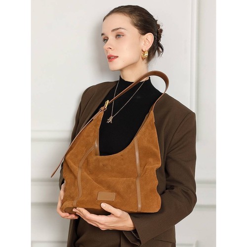 官方正品大包包女2025新款潮真皮女包单肩腋下包大容量小众磨砂牛