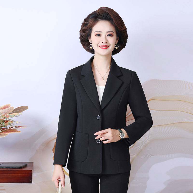 官方正品2026新款中年妈妈休闲小西装外套春秋季宽松大码气质减龄