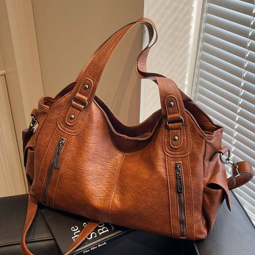 官方正品大容量时尚复古托特包女式2025新款冬季简约百搭单肩包休