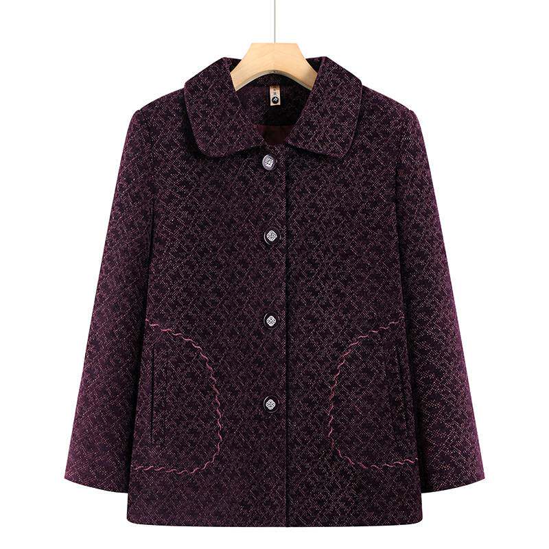 官方正品奶奶秋装外套中老年人春秋款上衣女妈妈休闲翻领衣服60岁