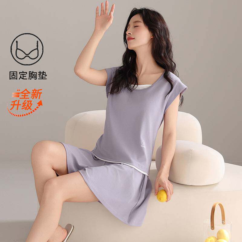 官方正品睡衣女款2026新款夏季带胸垫纯棉背心高级感女士轻生活家