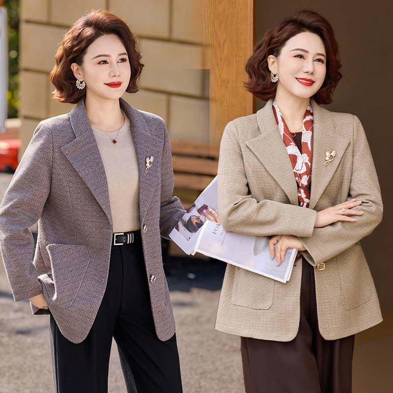 官方正品妈妈秋装新款外套50岁中年女士时尚小西装中老年女装春秋