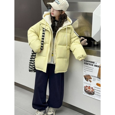 官方正品女童棉服冬季假两件2025新款大童儿童加厚冬装超好看羽绒