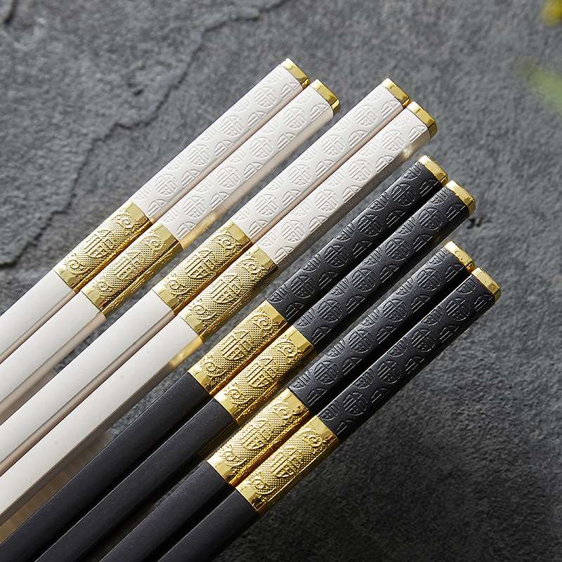 合金筷子家用高档新款抗菌防滑防霉商用高档酒店专用耐高温分餐筷