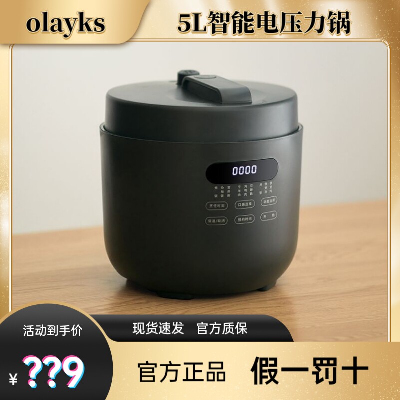olayks立时圆满电压力锅家用5L电饭煲锅高压锅大容量多功能电饭煲