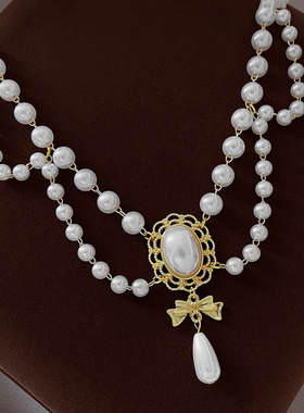 复古巴洛克珍珠流苏项链
