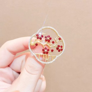 梅花胸针小众防走光别针红色胸花女奢华配饰高档精致2022年新款潮