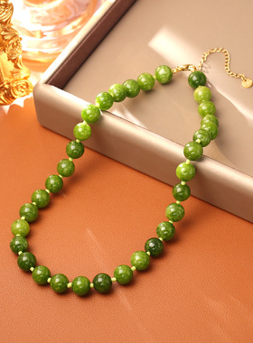 绿色天然玉髓毛衣链65