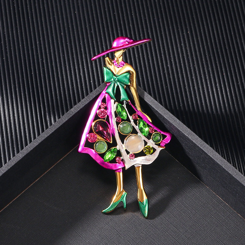 欧美时尚气质礼服裙子女郎胸针感 优雅个性女士胸花别针防走光扣