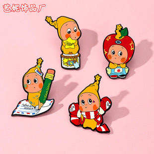 创意卡通动漫可爱星星人金属徽章pin小矮人合金胸针包包服装 配饰