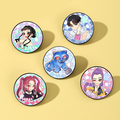 猎魔女团合金徽章K-Pop Demon Hunters动漫卡通包包扣HUNTR/X胸针