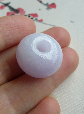 天然Aa货翡翠珠宝玉石浓艳粉紫罗兰紫色路路通算盘珠鼓珠转运珠