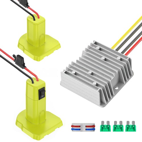 适用RYOBI利优比18V锂电池适配器+DC-DC12V15A20A降压器转换器DIY