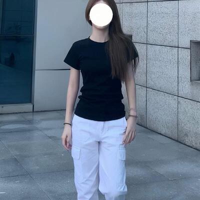 大码微胖妹妹 基础款圆领短袖T恤衫新款修身显瘦纯色内搭打底衫潮