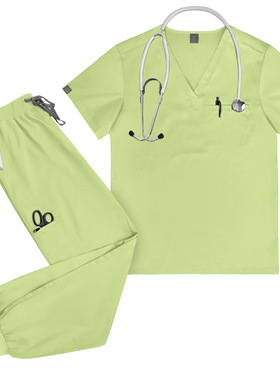 42031弹力口腔诊所美容院手术室护士服大码男女同款纯色工作服